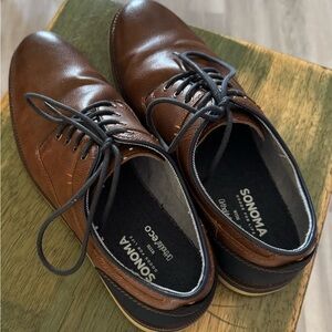 Sonoma Brown and Black Oxfords with Polished Leather